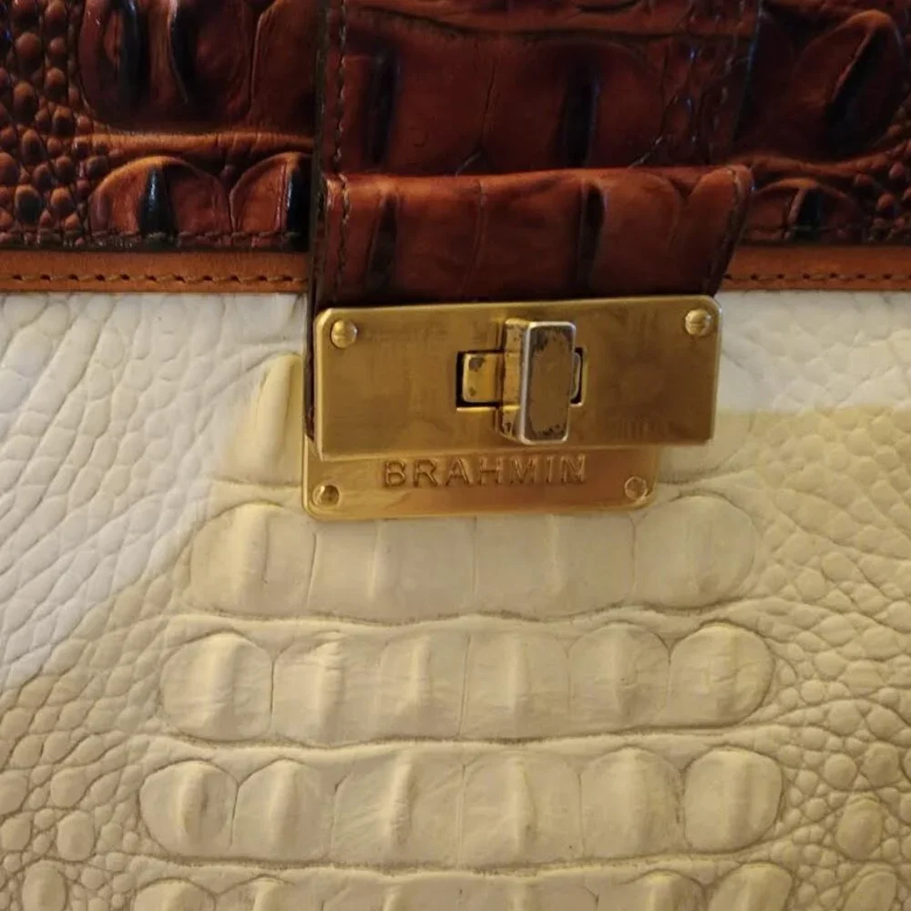 Brahmin Cream and Brown Crossbody Bag - Picture 5 of 5